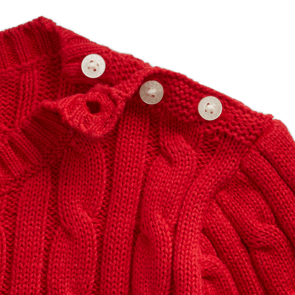 RL 2000 Red Cable-Knit Cotton Sweater Girls 2-6x 3