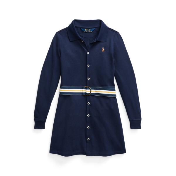 Robe polo Oxford ceintur&eacute;e