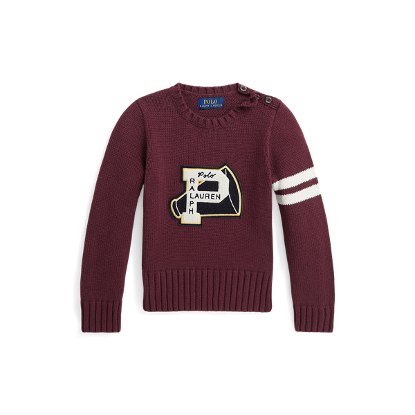 Letterman-Patch Cotton Jumper
