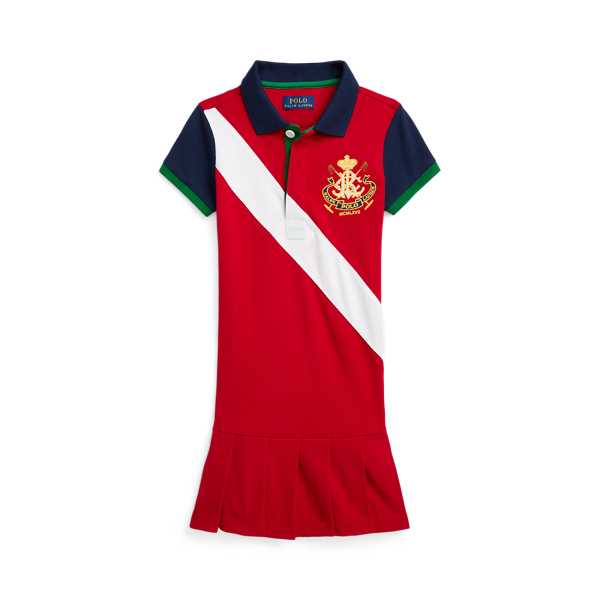 Robe Polo &agrave; &eacute;cusson en piqu&eacute; stretch