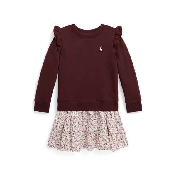 Floral Fleece Sweatshirt Dress