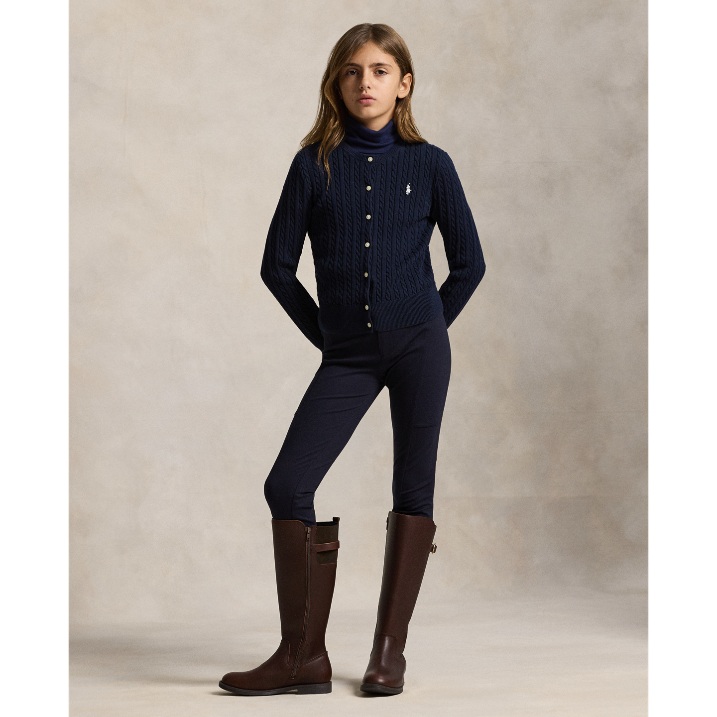 Леггинсы Ralph Lauren Stretch-Cotton-Blend Legging, цвет: Тёмно-синий — фото 4