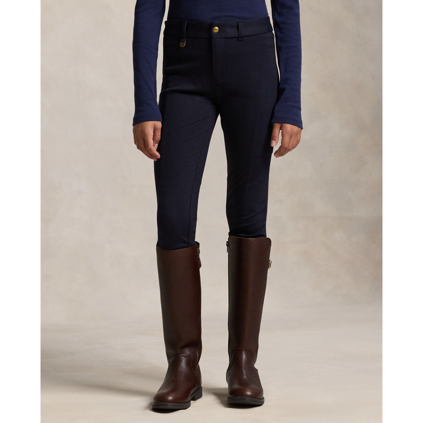 Леггинсы Ralph Lauren Stretch-Cotton-Blend Legging, цвет: Тёмно-синий — фото 2