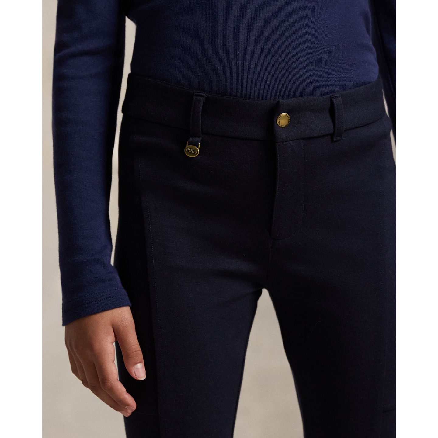 Леггинсы Ralph Lauren Stretch-Cotton-Blend Legging, цвет: Тёмно-синий — фото 3