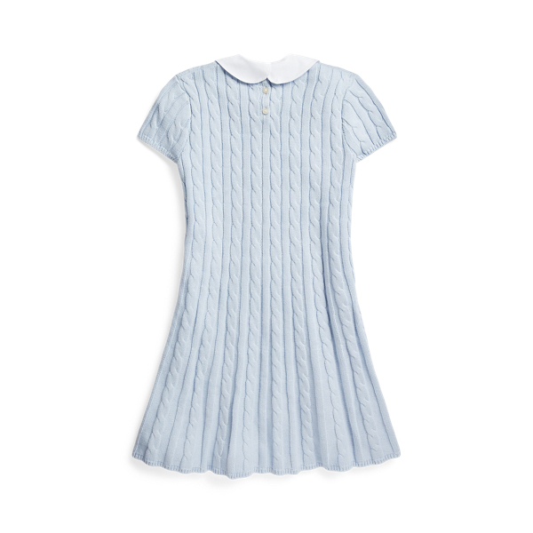 Pearl Blue Cable-Knit Cotton Sweater Dress Girls&rsquo; Collection 7-16 3
