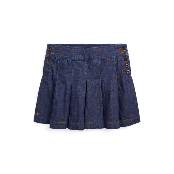 Pleated Cotton Denim Skirt for Girls Ralph Lauren UK