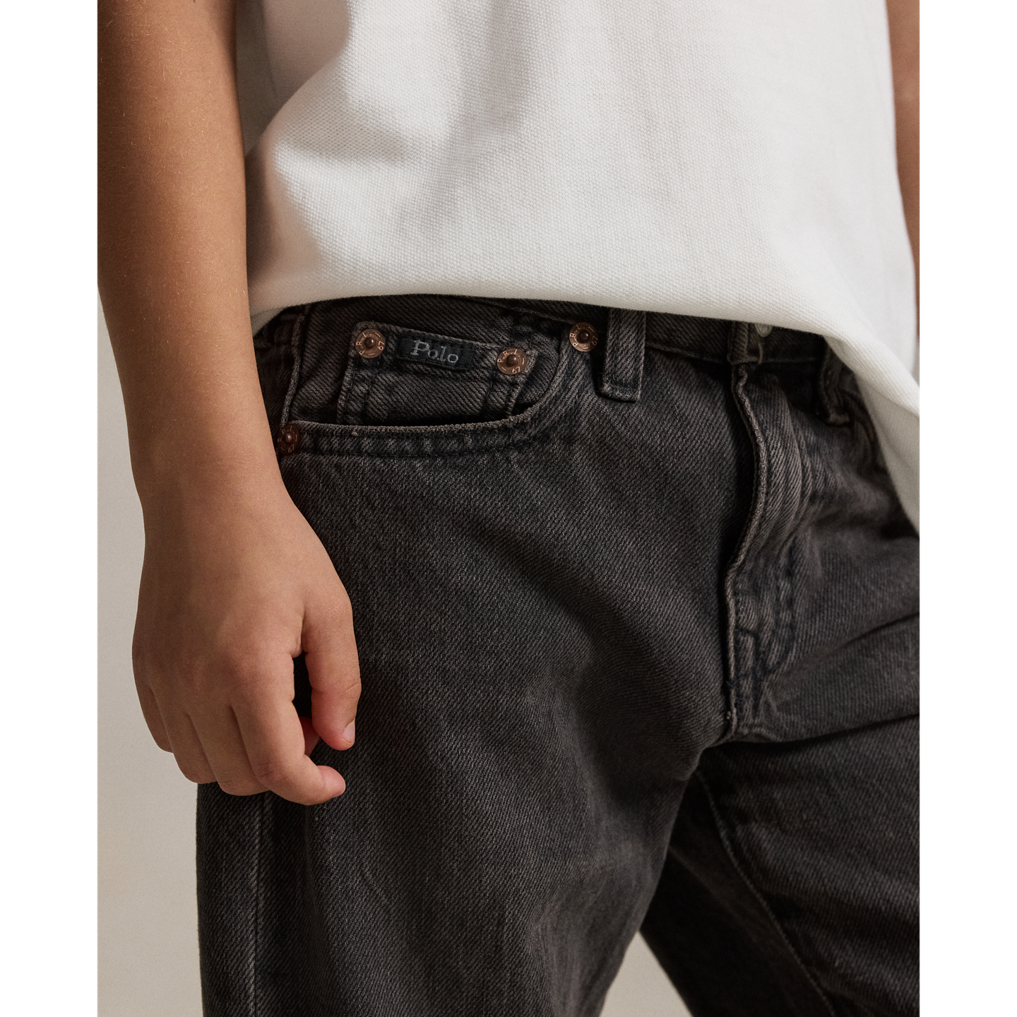 Детские джинсы Ralph Lauren Lynwood Relaxed Fit, цвет: Чёрный — фото 3