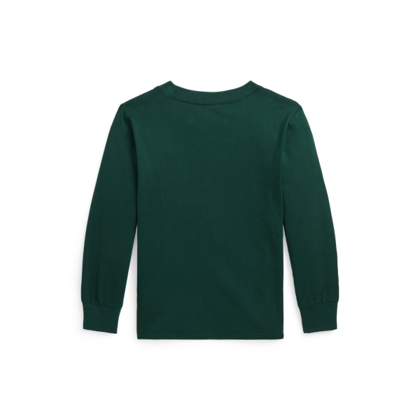 Moss Agate Triple-Pony Logo Cotton Long-Sleeve Tee Boys 2-7 2