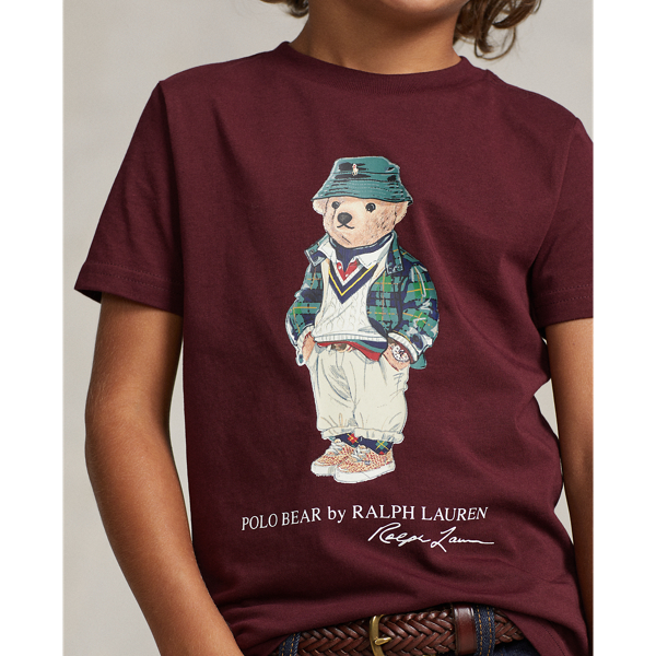 Harvard Wine Polo Bear Cotton Jersey Tee Boys 2-7 5