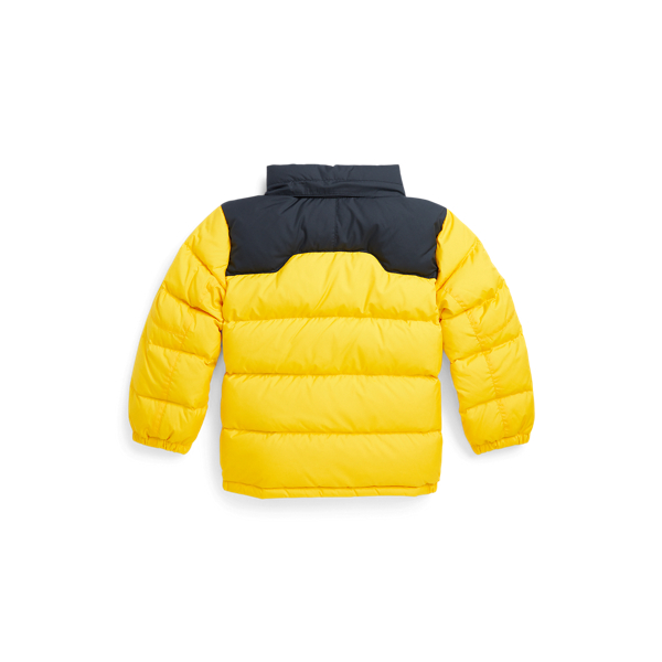 Yellowfin/Black Water-Repellent Down Hooded Jacket Boys 2-7 3