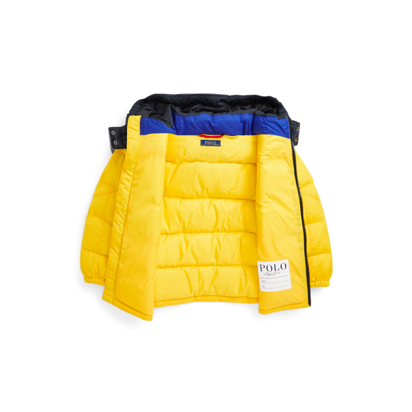 Yellowfin/Black Water-Repellent Down Hooded Jacket Boys 2-7 4