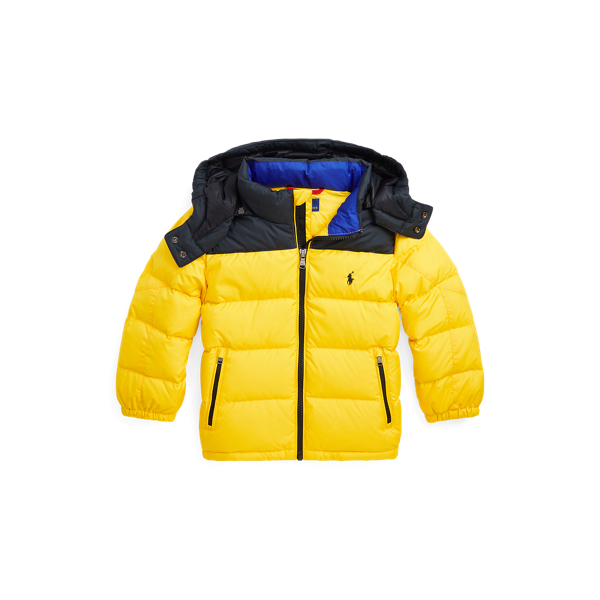 Water-Repellent Down Hooded Jacket Boys 1.5-6 Years 1