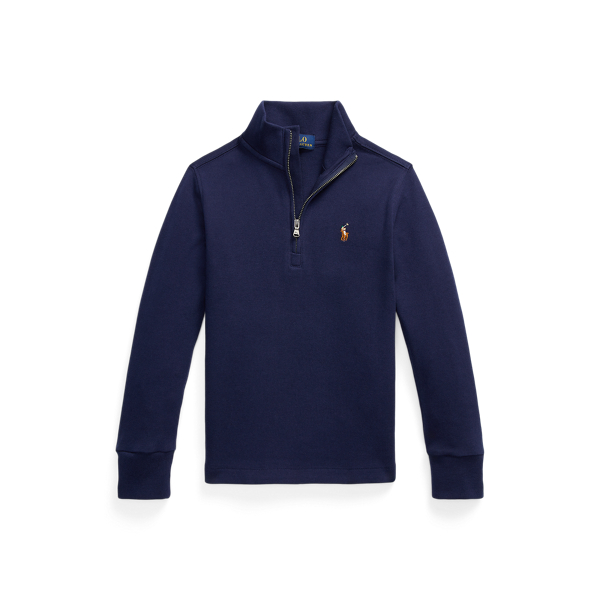 Cotton Interlock Quarter-Zip Pullover