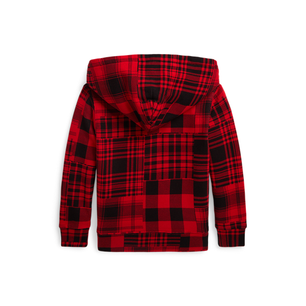 Martn Red Multi Gift Polo Bear Plaid Fleece Hoodie Boys 2-7 2