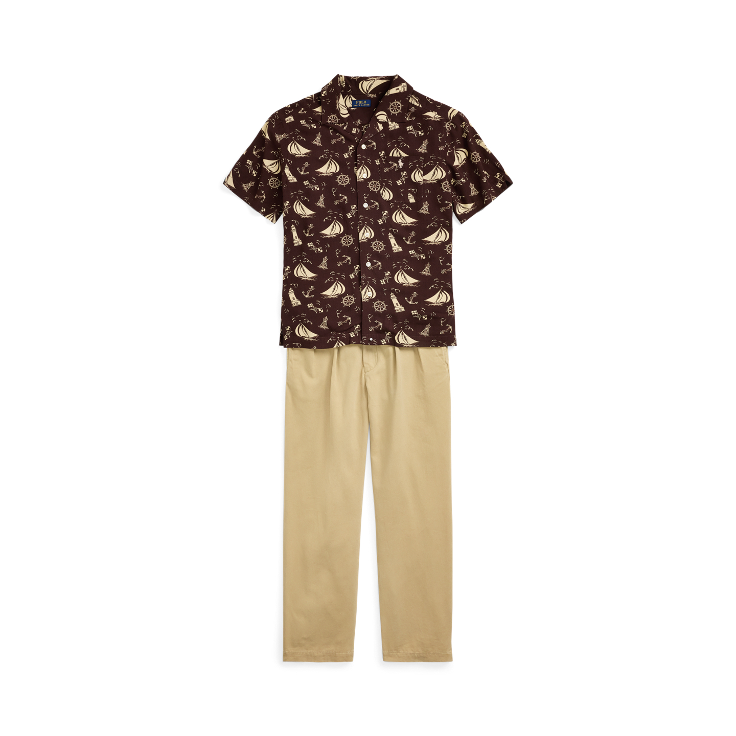 Детские брюки Ralph Lauren Whitman Relaxed Fit Pleated Chino, цвет: Хаки — фото 5
