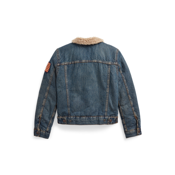 Teddy Fleece Lined Denim Trucker Jacket