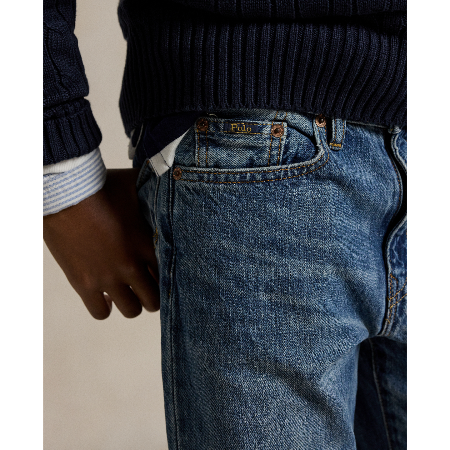 Детские джинсы Ralph Lauren Lynwood Relaxed Fit, цвет: Индиго — фото 3