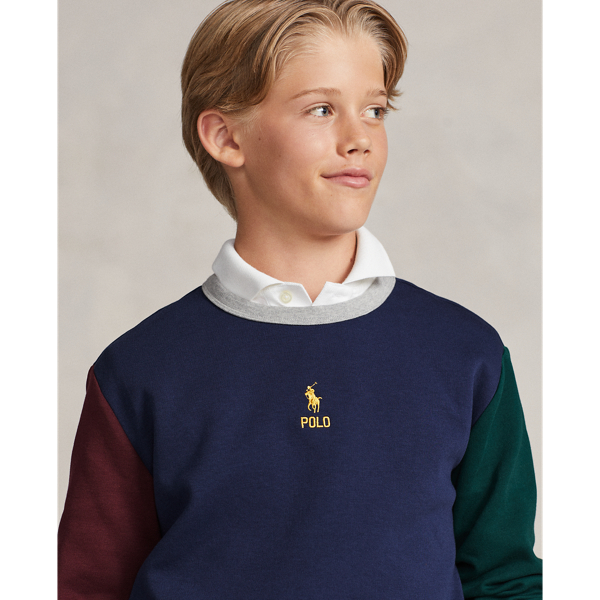 Refined Navy Multi Color-Blocked Double-Knit Sweatshirt Boys 8-20 5