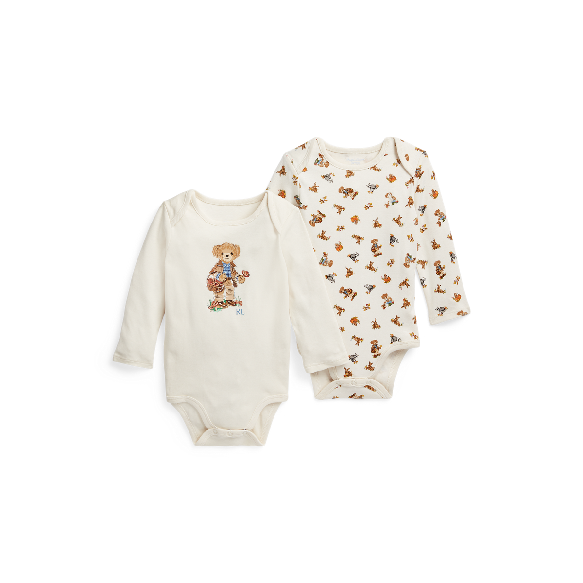 Polo Bear Cotton Bodysuit 2 Pack Ralph Lauren