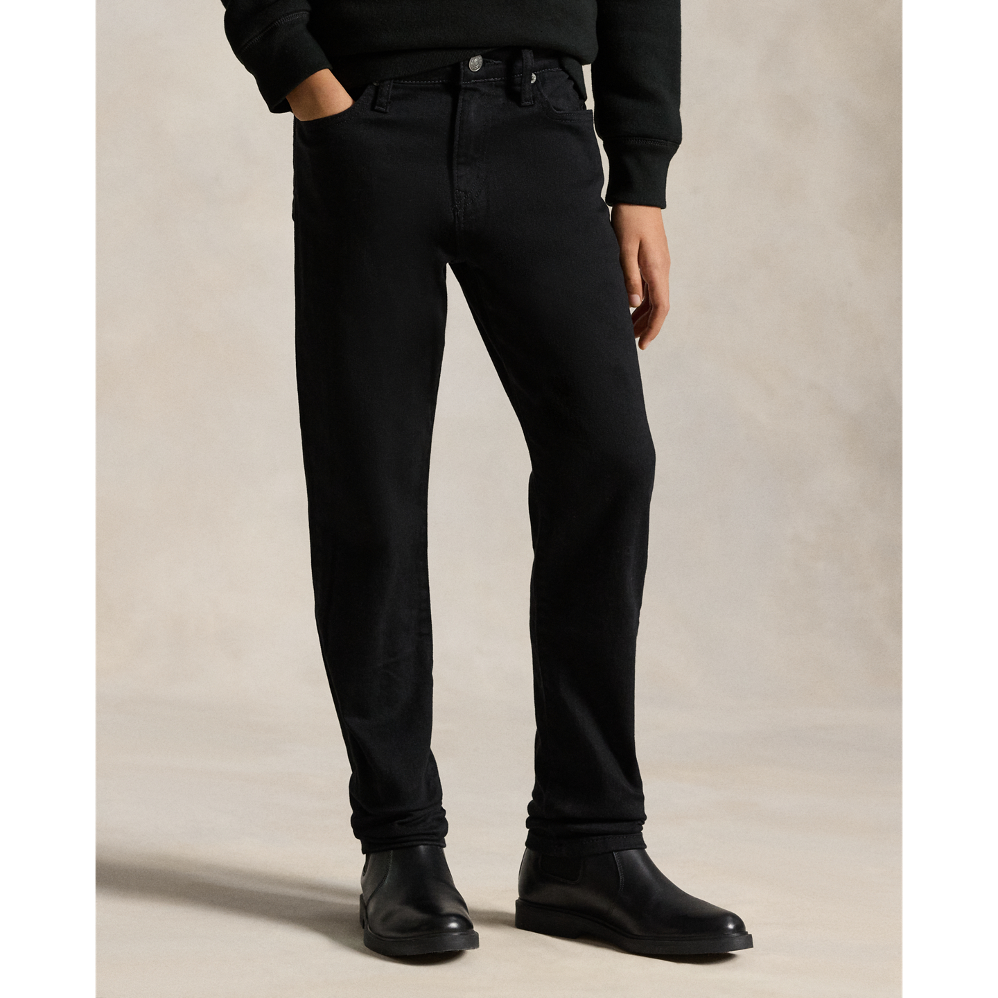 Детские джинсы Ralph Lauren Sullivan Slim Stretch, цвет: Чёрный варёный — фото 2