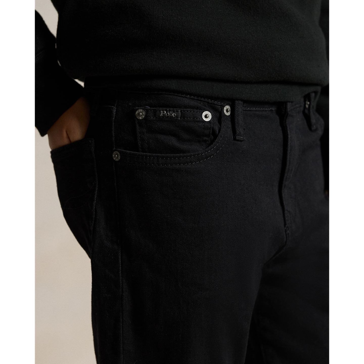Детские джинсы Ralph Lauren Sullivan Slim Stretch, цвет: Чёрный варёный — фото 3