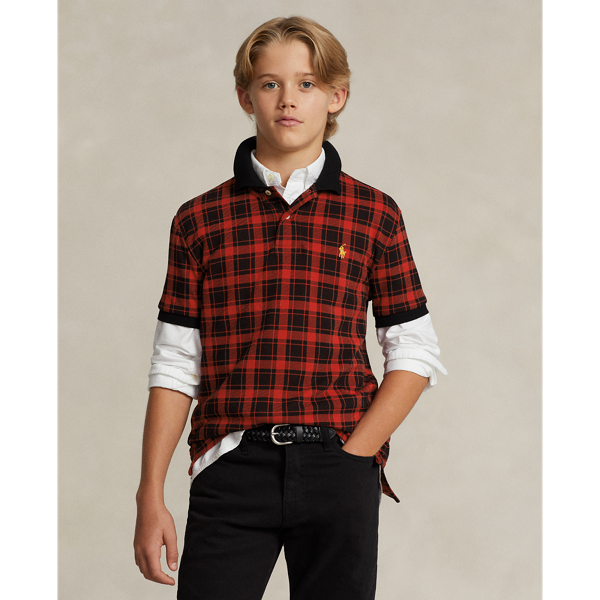 Buffalo Check Cotton Mesh Polo Shirt
