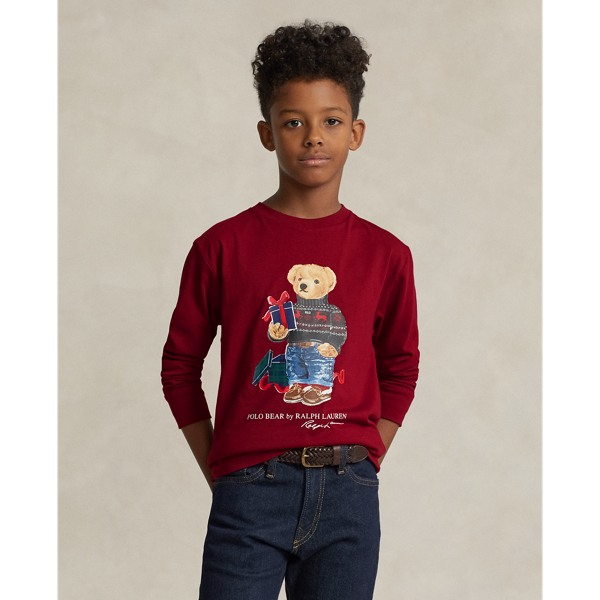 Polo Bear Cotton Jersey Long-Sleeve Tee