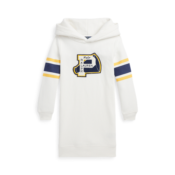 Letterman-Patch Fleece Hoodie Dress