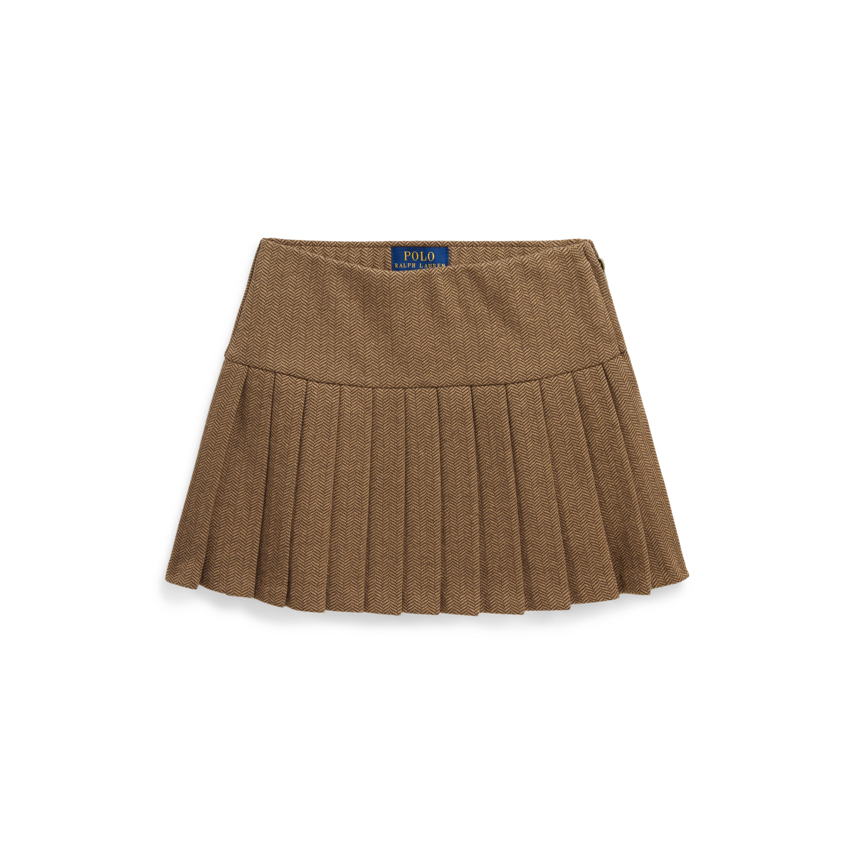 Pleated Herringbone Skirt