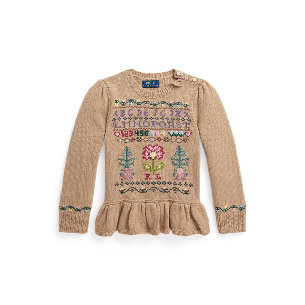 Intarsia-Knit Wool-Blend Peplum Jumper