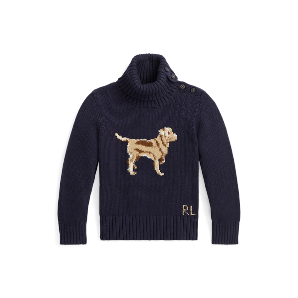 Dolcevita in misto cotone con cagnolino