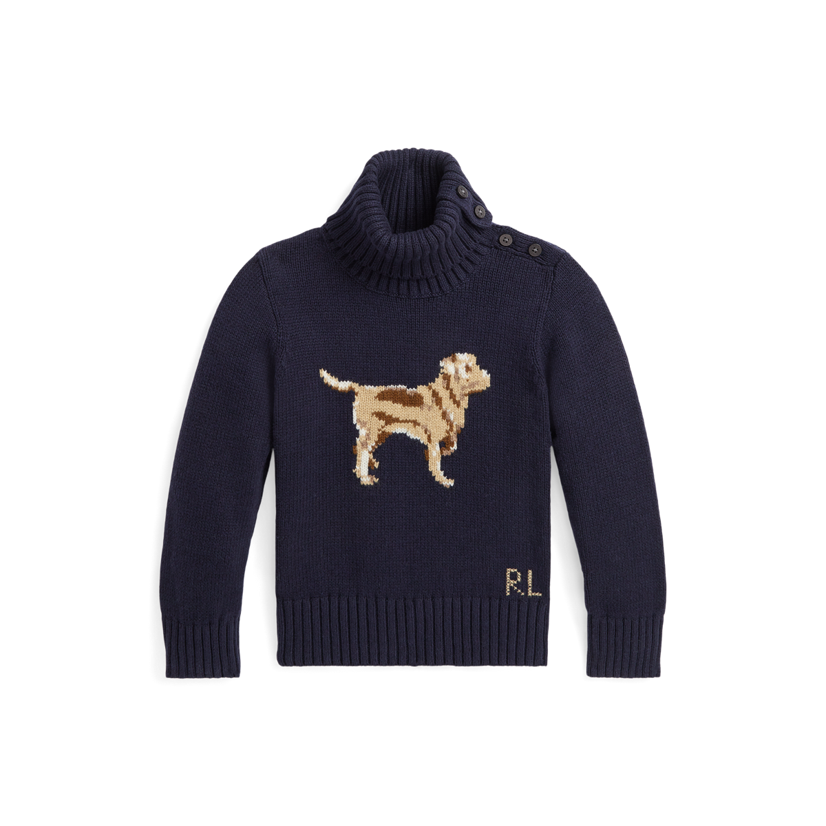 Dog Cotton Blend Turtleneck Sweater