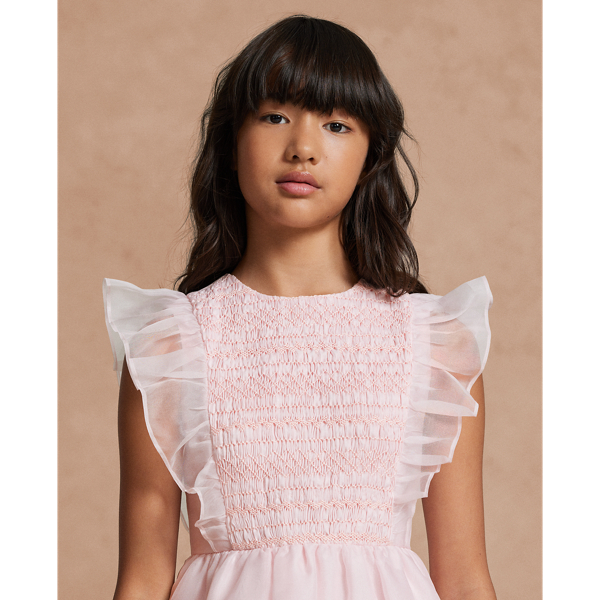 Pink Smocked Mulberry Silk Dress Girls&rsquo; Collection 7-16 4