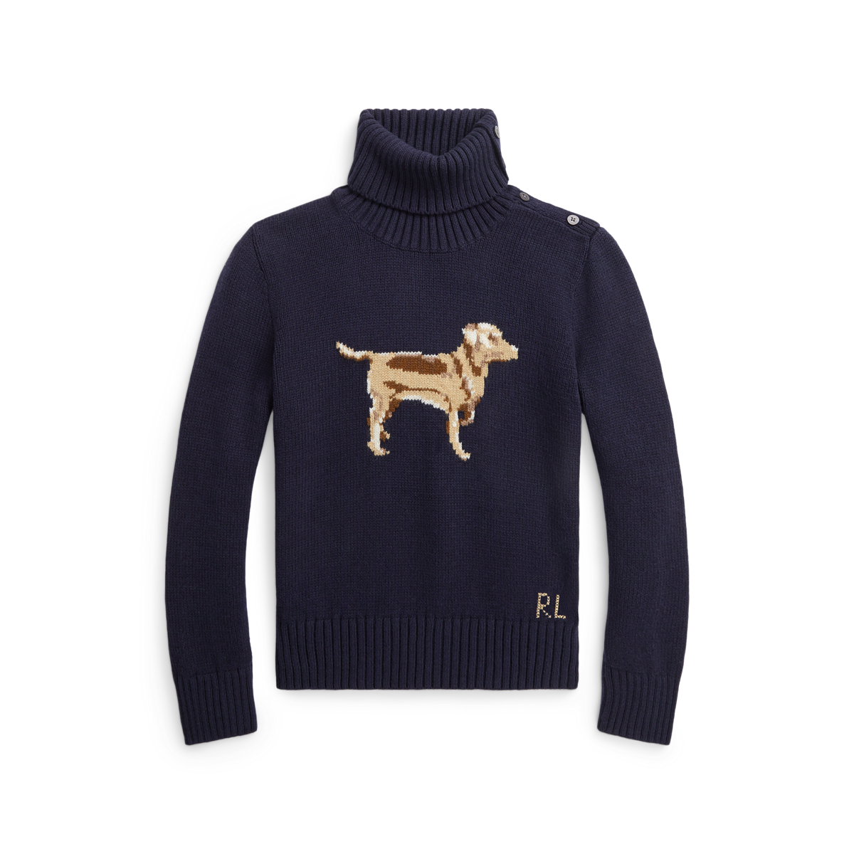 Dog Cotton Blend Turtleneck Sweater