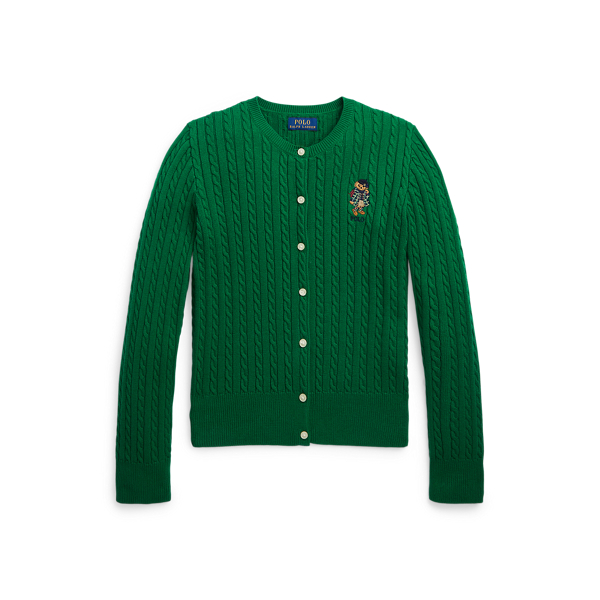 Polo Bear Mini-Cable Cotton Cardigan | Ralph Lauren