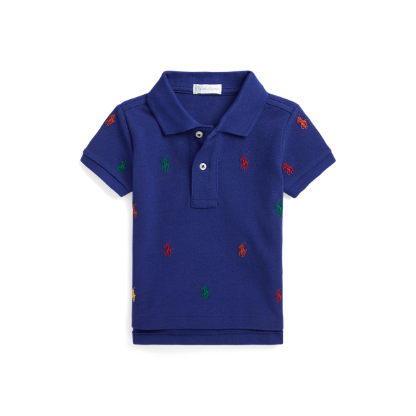 Chalet Blue Polo Pony Cotton Mesh Polo Shirt Baby Boy 1