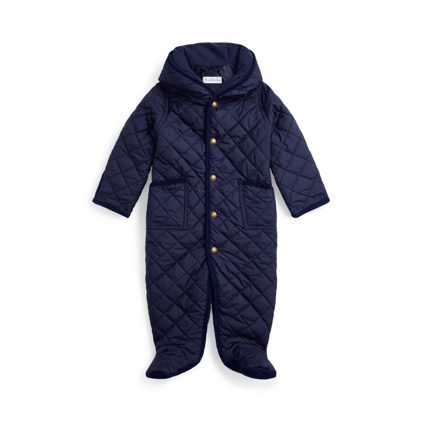 Детские комбинезоны Ralph Lauren Hooded Barn Bunting, цвет: Тёмно-синий — фото 2