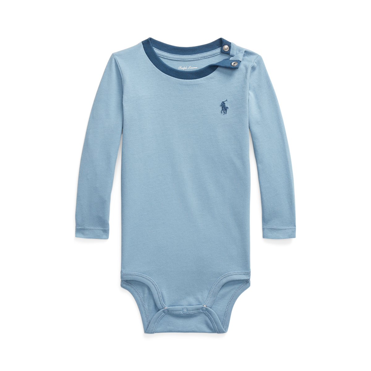 Cotton Jersey Long Sleeve Bodysuit Ralph Lauren