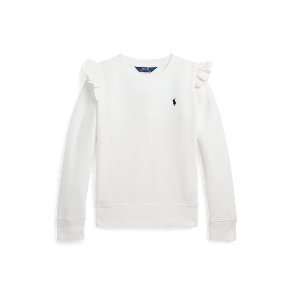 Deckwash White Ruffled Fleece Sweatshirt Girls 7-16 1