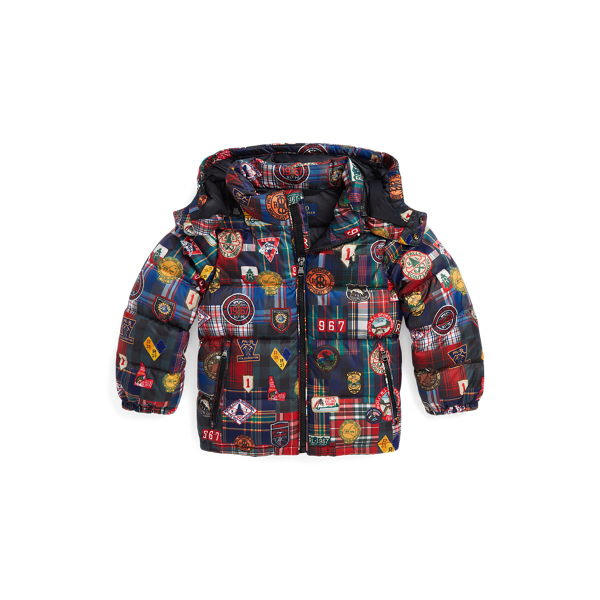 Water-Repellent Print Down Jacket Boys 1.5-6 Years 1