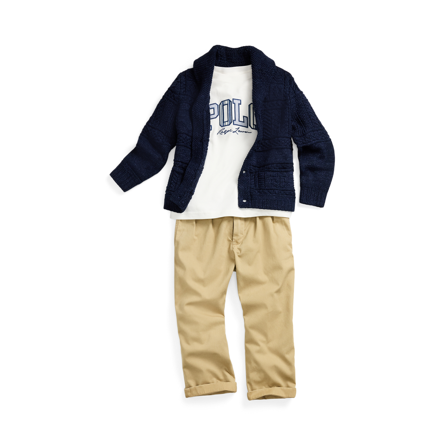 Детские брюки Ralph Lauren Whitman Relaxed Fit Pleated Chino, цвет: Хаки — фото 5