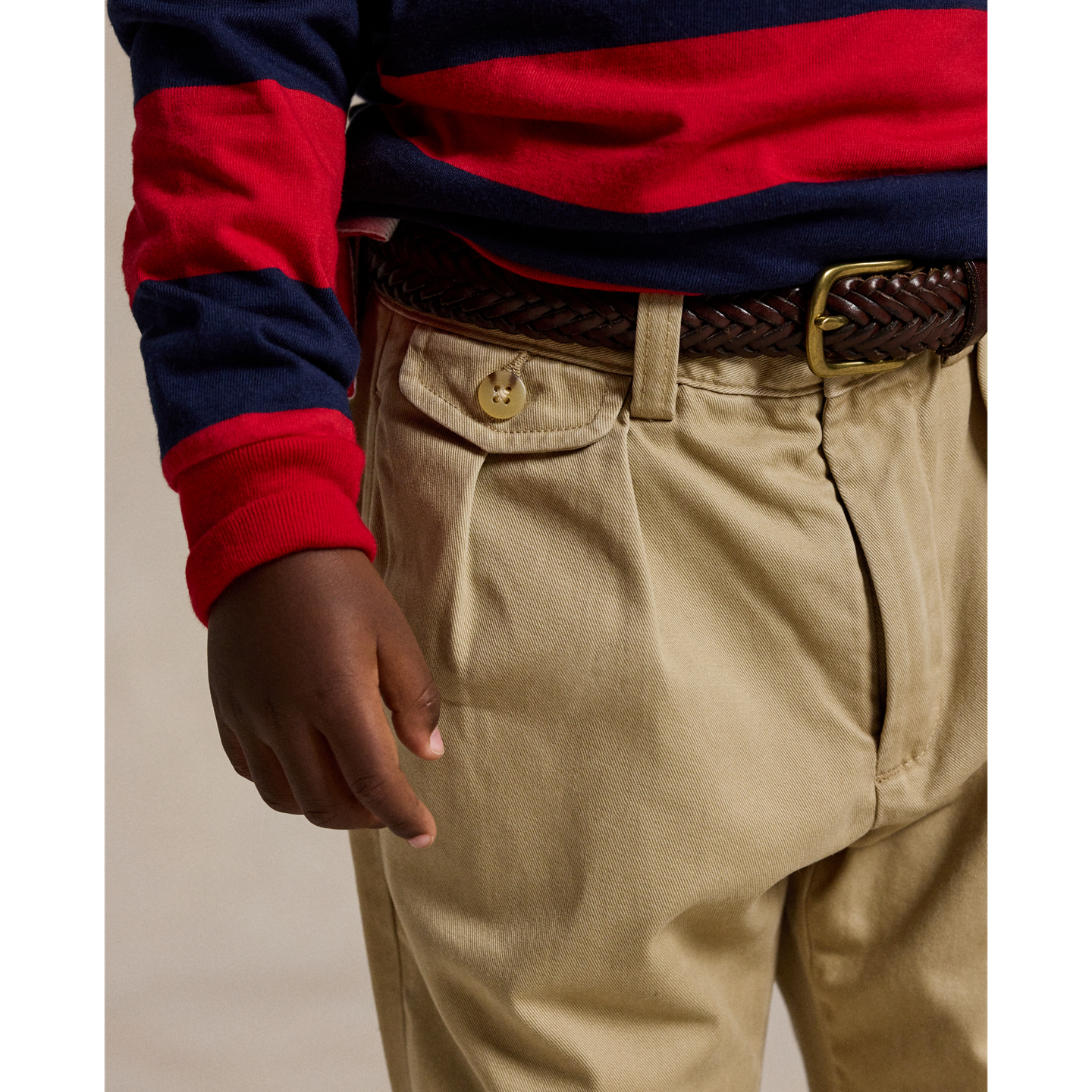 Детские брюки Ralph Lauren Whitman Relaxed Fit Pleated Chino, цвет: Хаки — фото 3