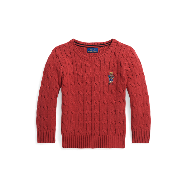 Polo Bear Cable-Knit Cotton Jumper Boys 2-7 1