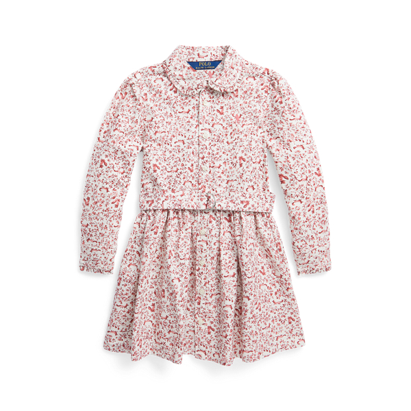 Robe-chemise ceintur&eacute;e &agrave; motif renard