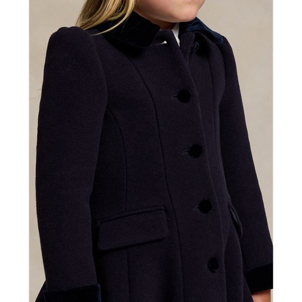 Navy Wool Princess Coat Girls 2-6x 5