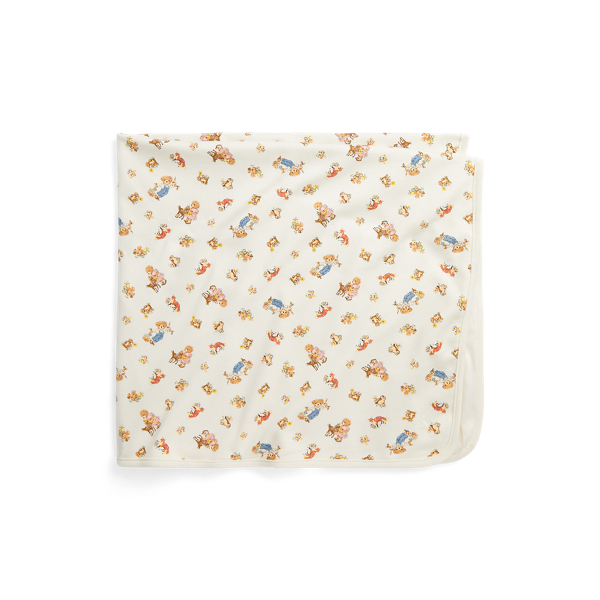 Girl Bear Cotton Interlock Blanket Baby Girl 1