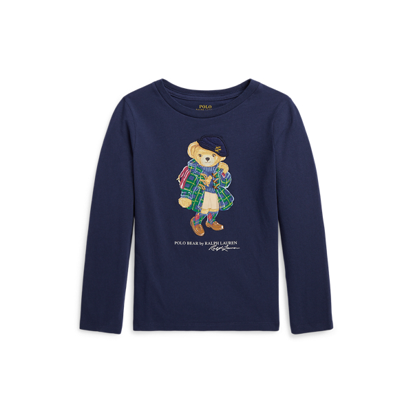 Polo Bear Cotton Jersey Long-Sleeve Tee