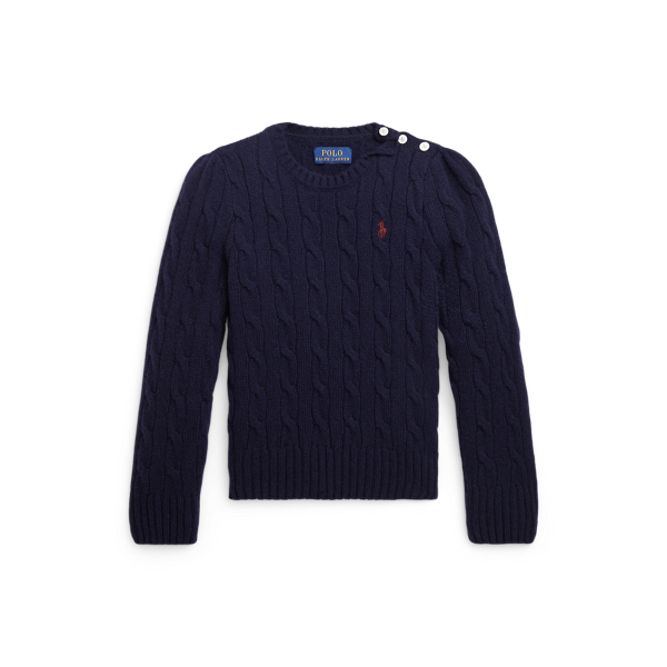 Pull &agrave; torsades en laine et cachemire 