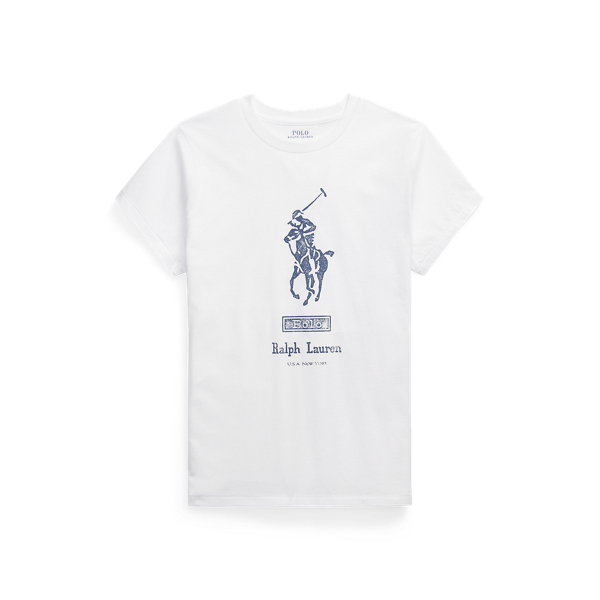 T-shirt malha algod&atilde;o com Pony Polo Ralph Lauren em 1