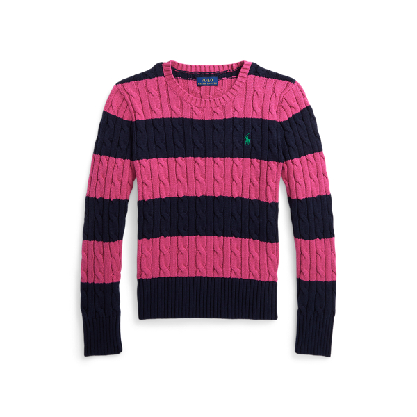 Maglia a righe in cotone a trecce